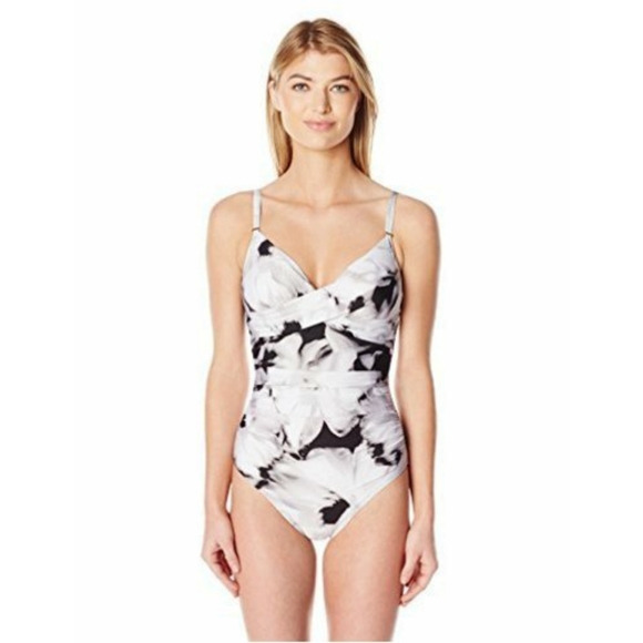 CALVIN KLEIN FLORAL ONE PIECE SWIMSUIT - Picture 9 of 9